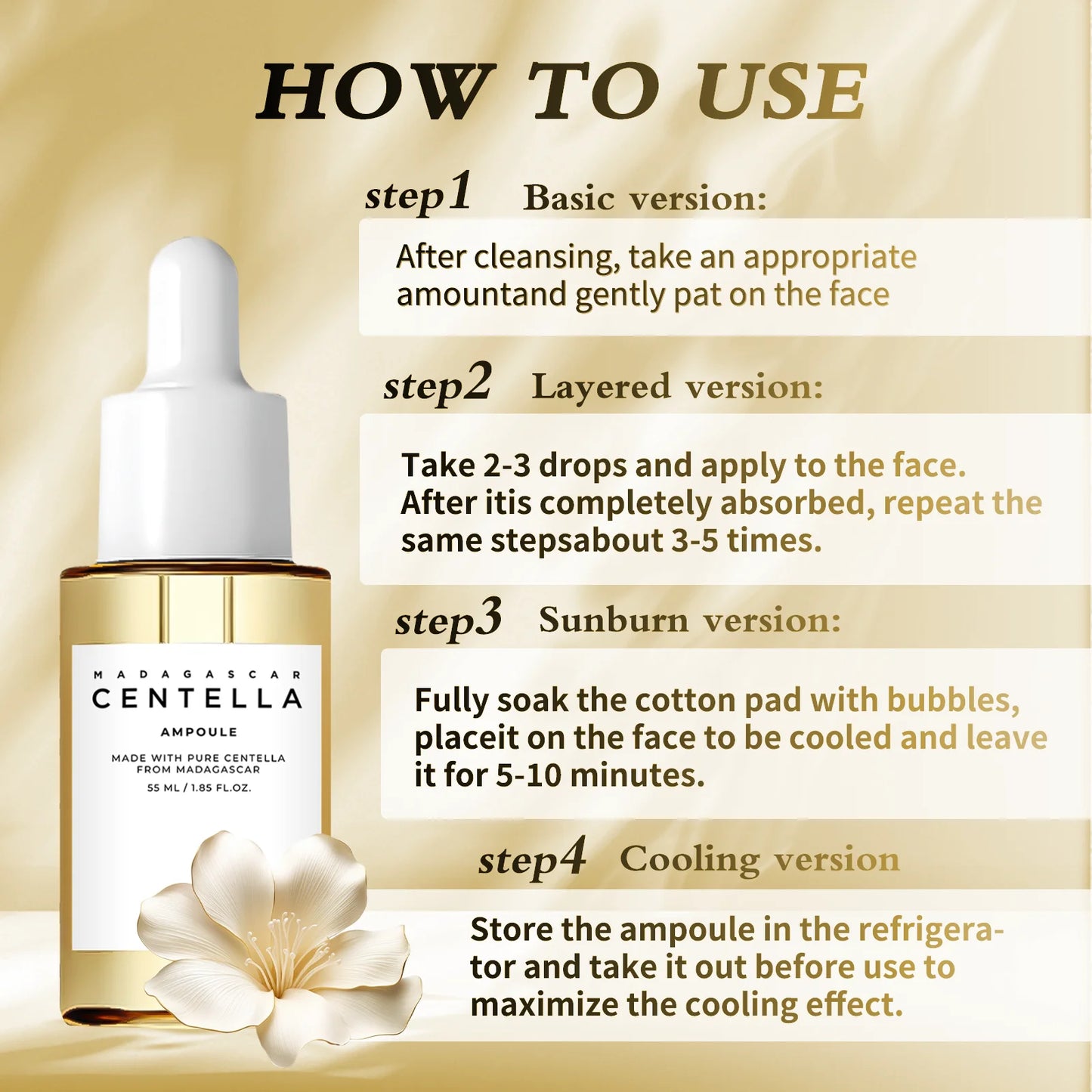 Sérum de Centella Asiática de Madagáscar – Calmante para Pele Sensível 55ml