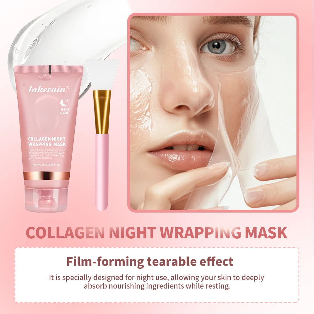 Kit Máscara Facial de Colagénio com Pincel – Efeito Glow Coreano