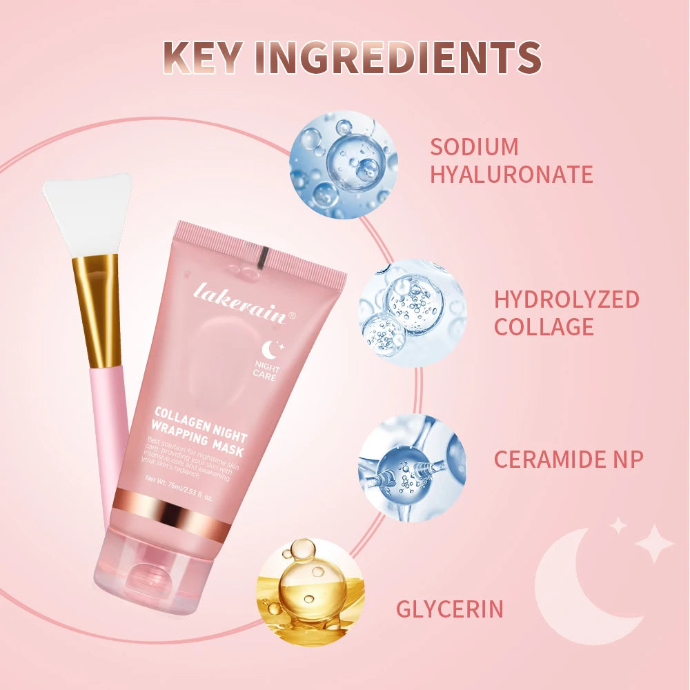 Kit Máscara Facial de Colagénio com Pincel – Efeito Glow Coreano