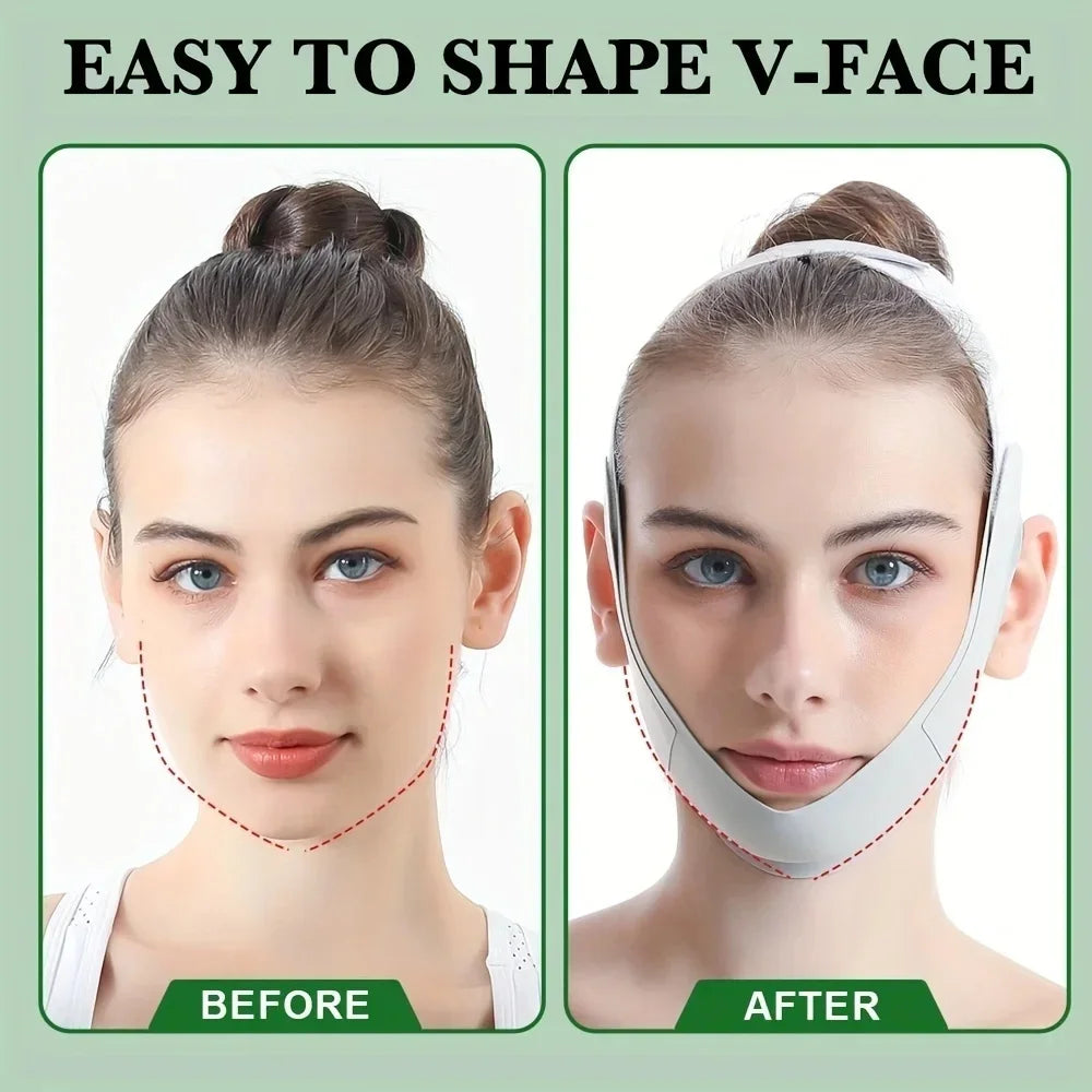 Faixa Modeladora Facial Ajustável em V – Redutor de Papada