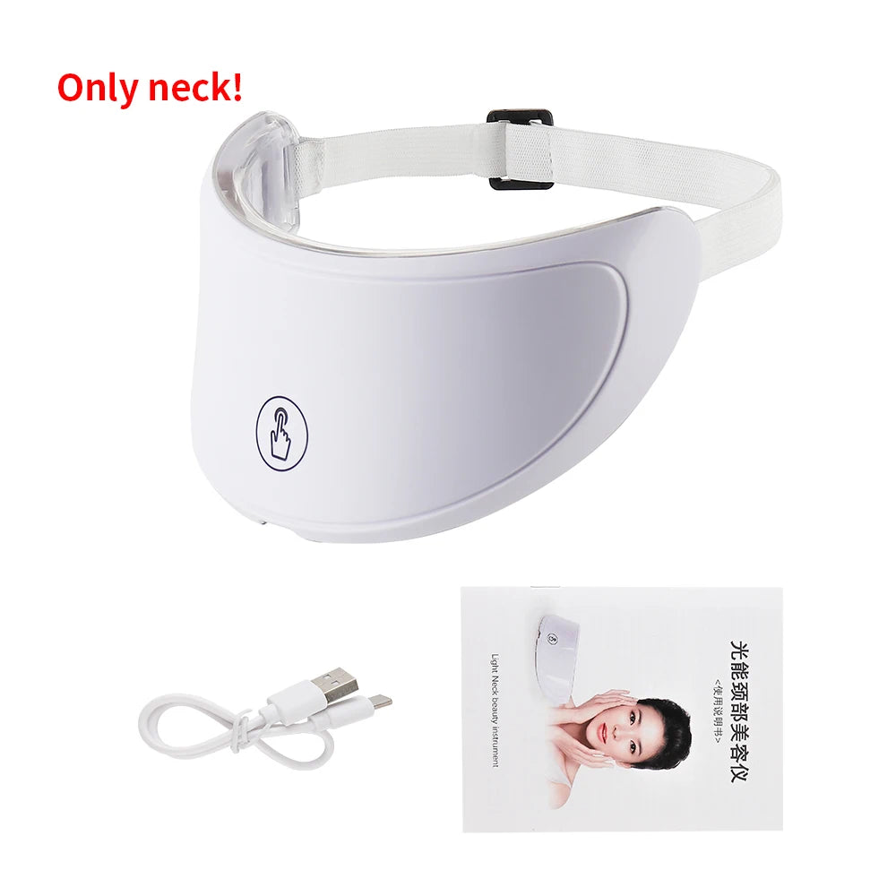 Aparelho de Fototerapia LED Facial e Pescoço – 7 Cores, Sem Fios