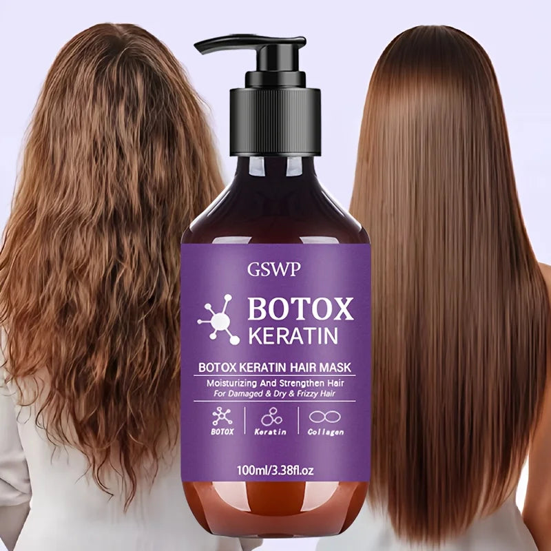Máscara Capilar de Queratina efeito Botox para hidratar e reduzir o frizz
