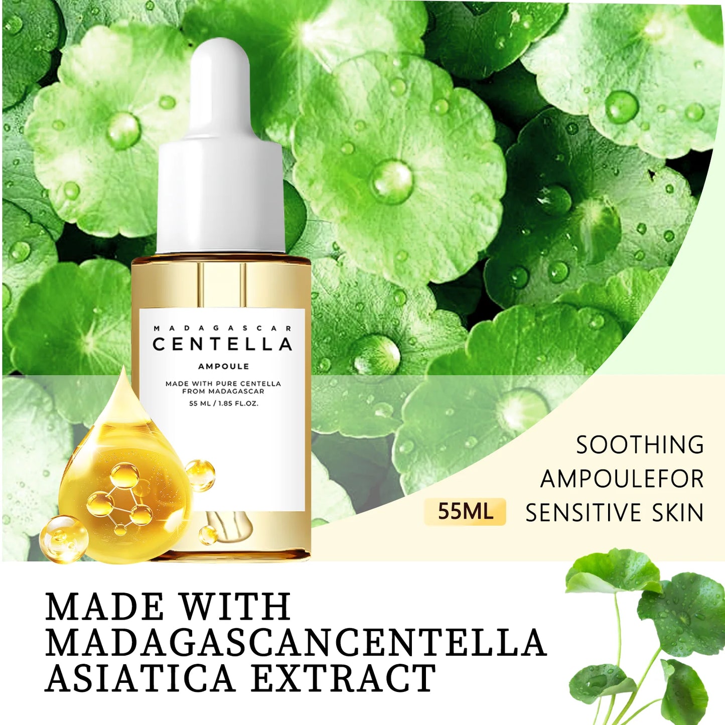 Sérum de Centella Asiática de Madagáscar – Calmante para Pele Sensível 55ml