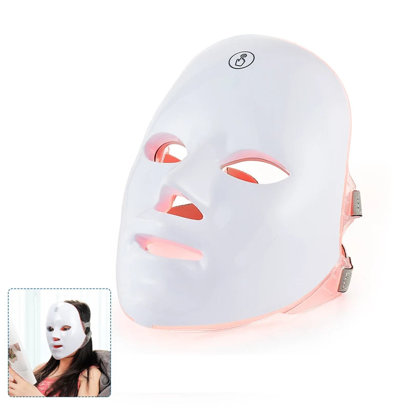 Aparelho de fototerapia LED facial e pescoço com 7 cores