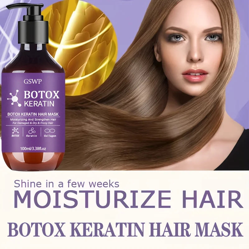 Máscara Capilar de Queratina Efeito "Botox" – Hidrata e Reduz o Frizz