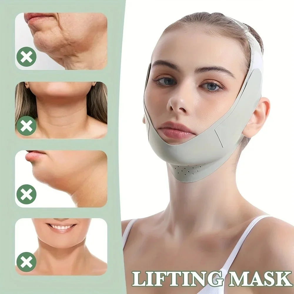 Faixa Modeladora Facial Ajustável em V – Redutor de Papada